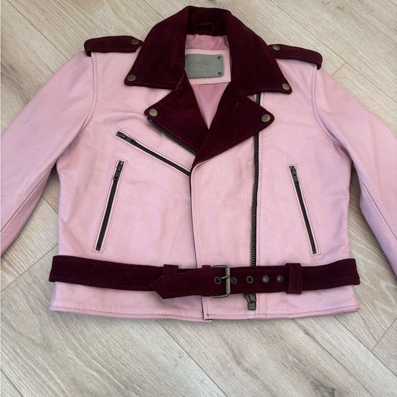 Understated Leather genuine suede leather moto jacket with bell sleeves - Picture 8 of 10